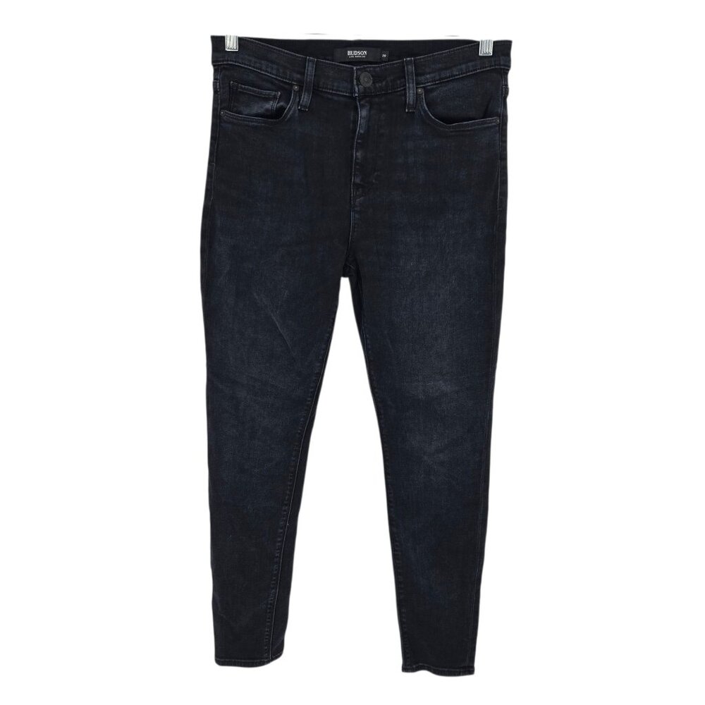 Hudson womens size 29 nico super skinny black wash denim jeans cotton blend